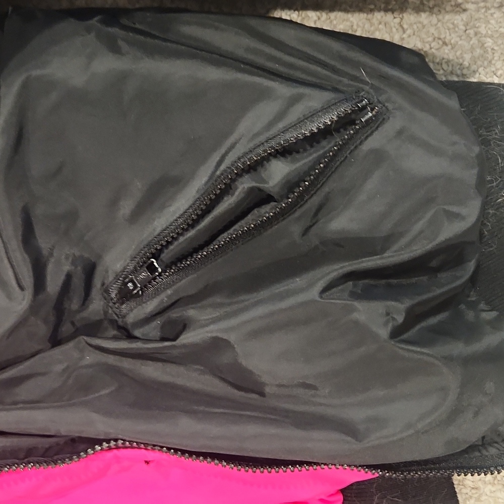 Columbia Black Jacket with Vibrant Pink Inside - Picture 3 of 4
